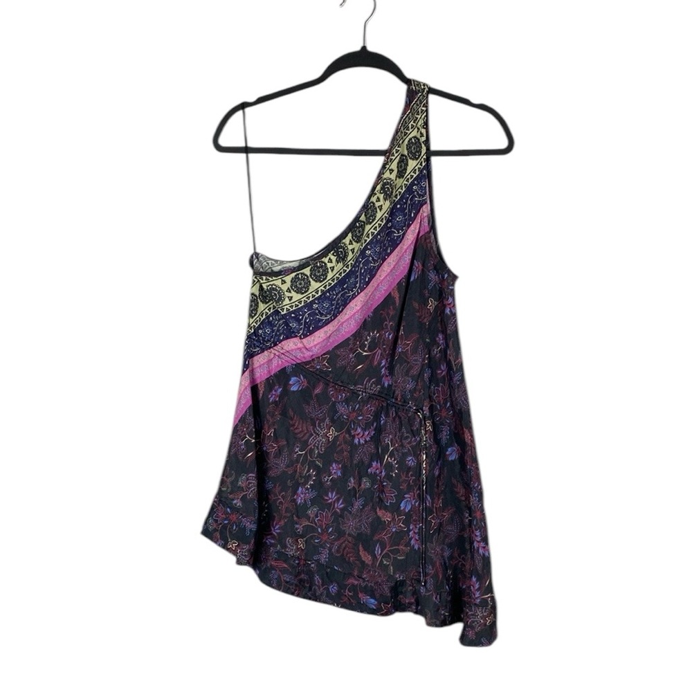 Free People one shoulder printed tunic top
